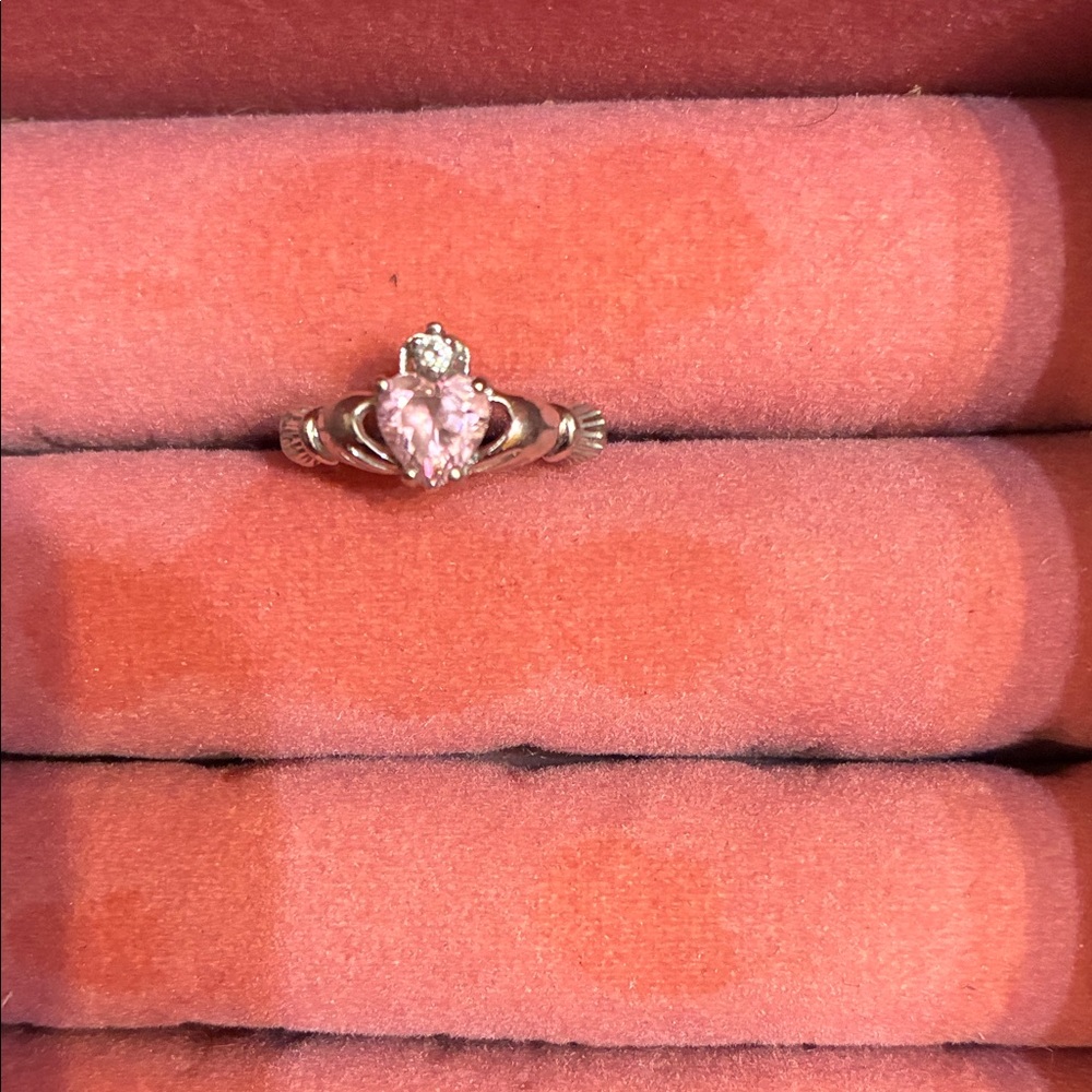 Avon Pink Gemstone Silver Ring